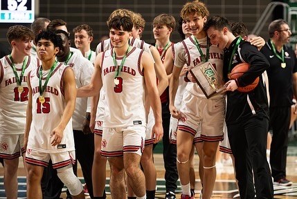 Basketball team after competition